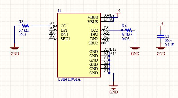 USB-C power circuit schematic