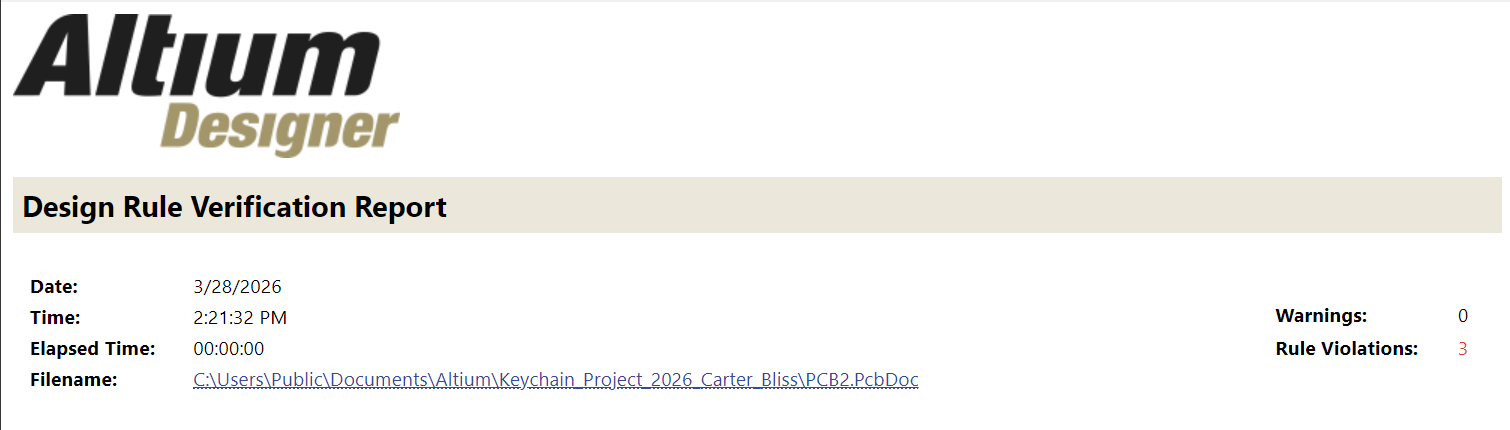 Altium DRC report