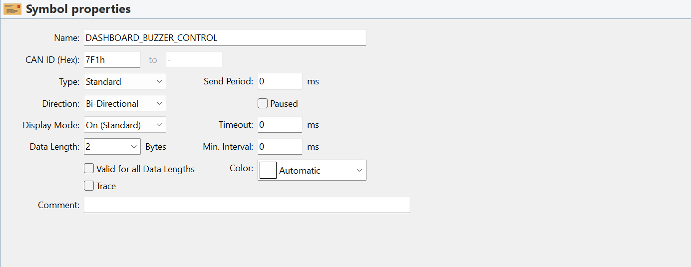 DASHBOARD_BUZZER_CONTROL symbol properties