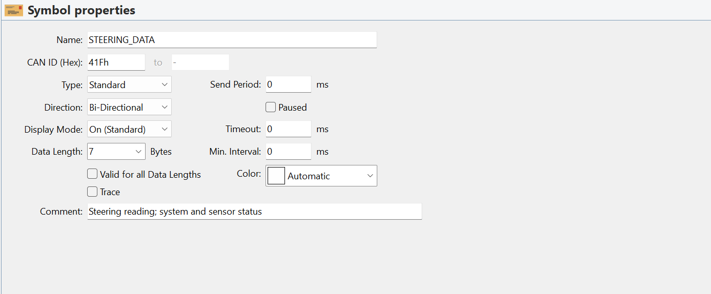 STEERING_DATA symbol properties