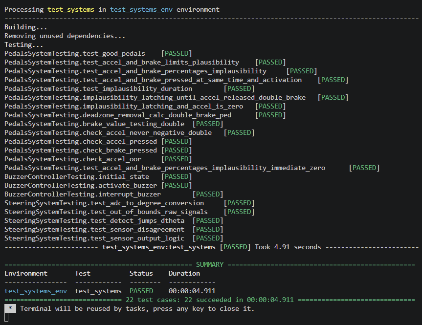 All steering system unit tests passing